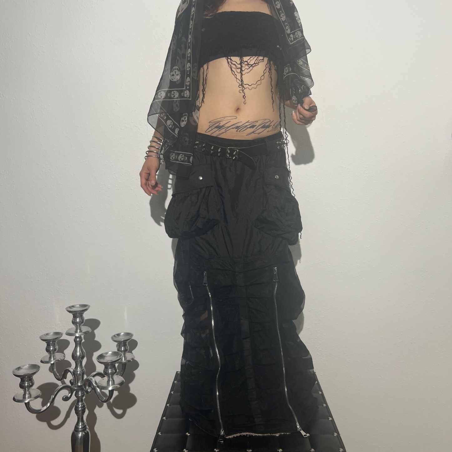 UNISEX RUCHED MAXI SKIRT