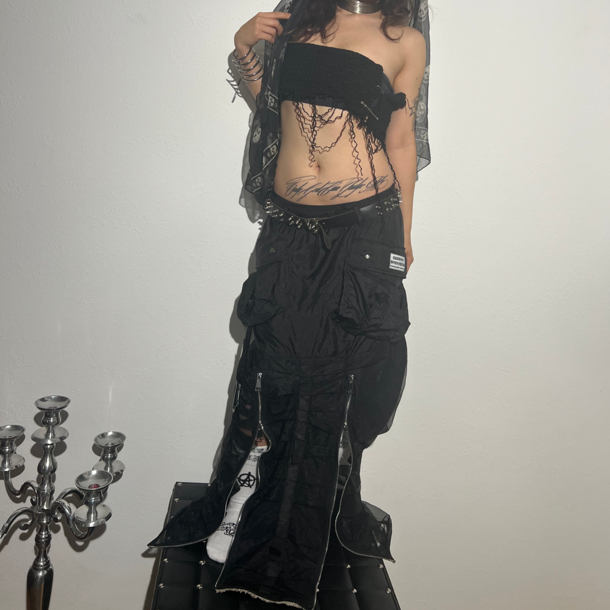 UNISEX RUCHED MAXI SKIRT