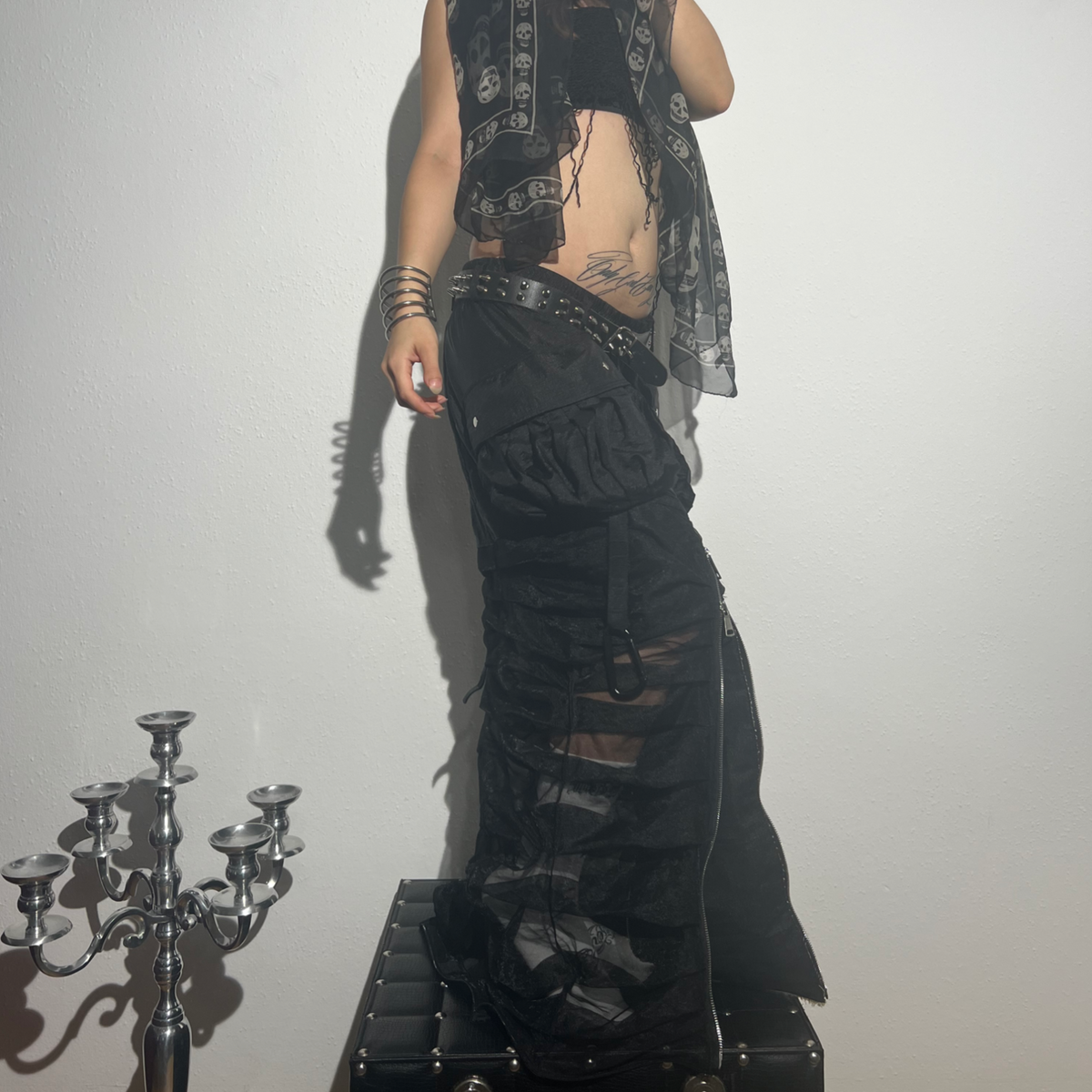 UNISEX RUCHED MAXI SKIRT